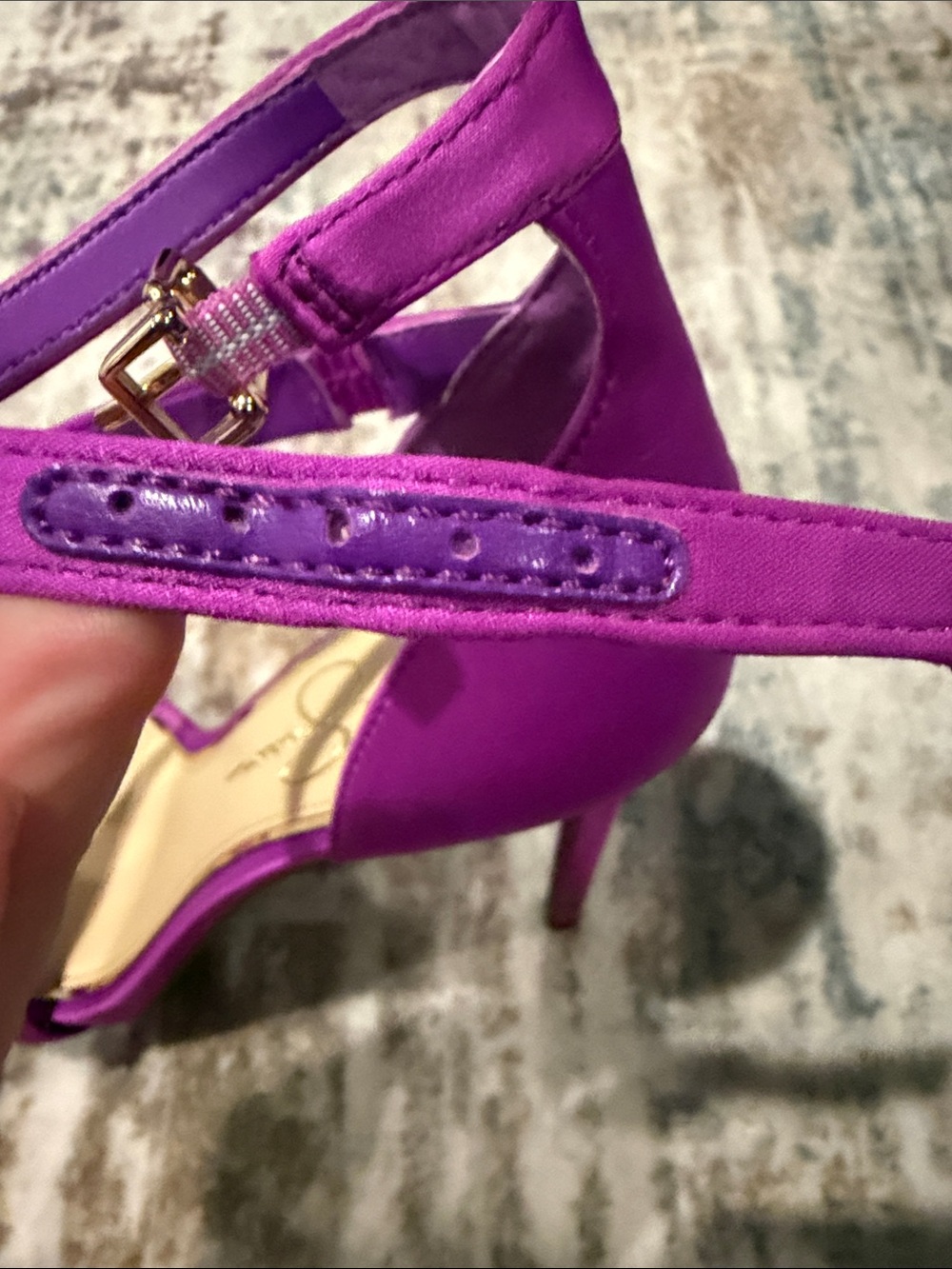Jessica Simpson Rayli Dress Fuchsia Satin Strappy Ankle-Heels - Picture 7 of 13